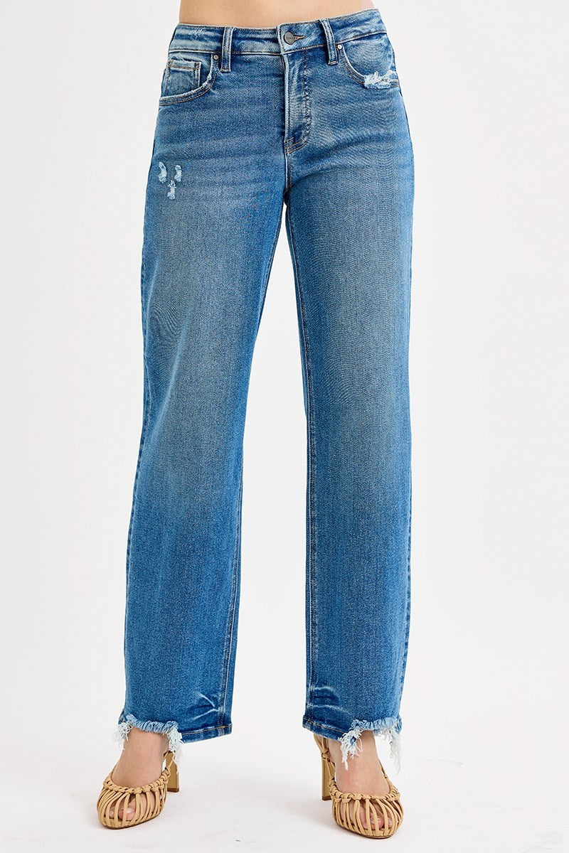MID RISE BAGGY JEANS | DARK