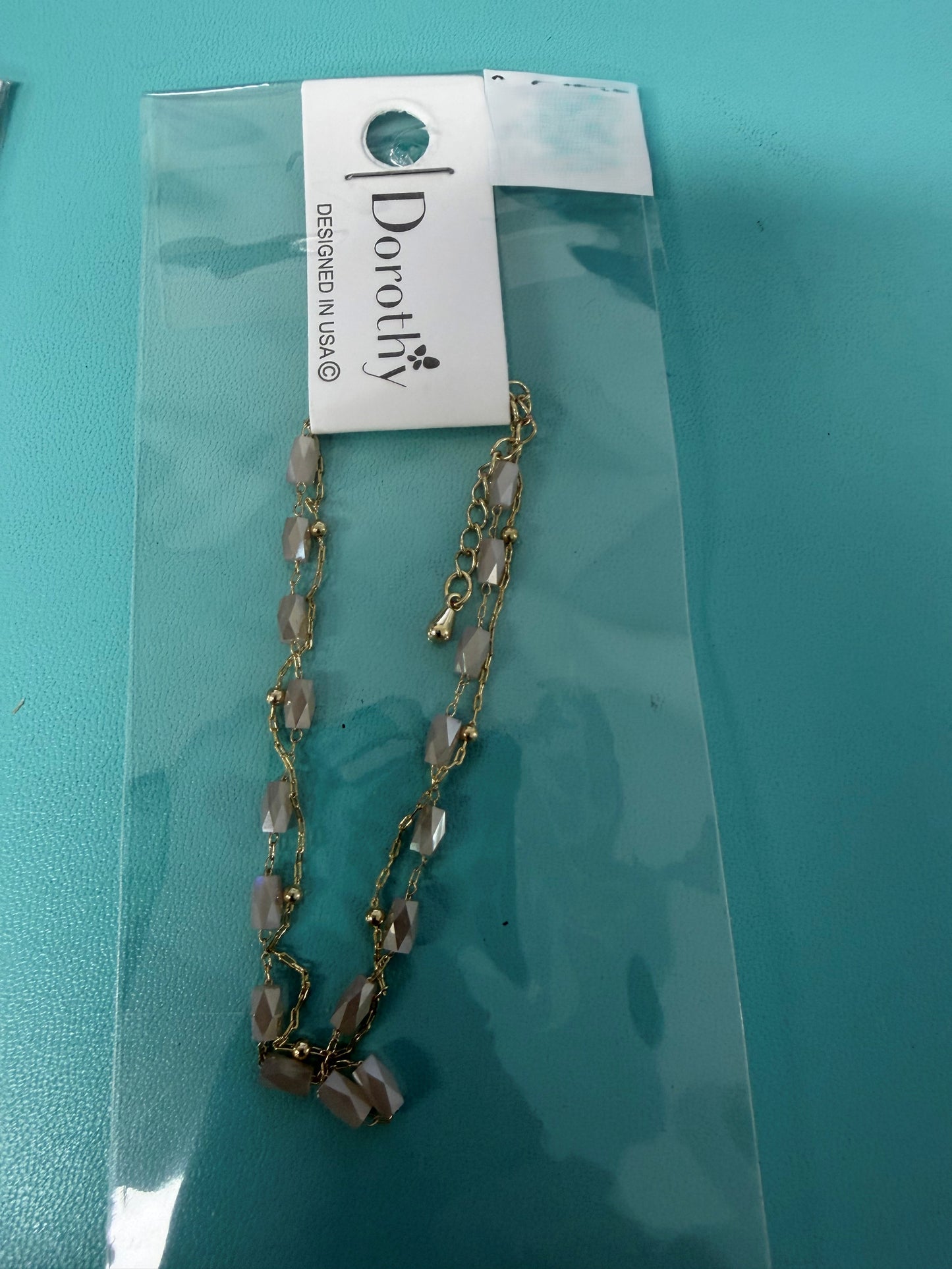 Dainty Stacked Gold and Pink Beaded Bracelet
