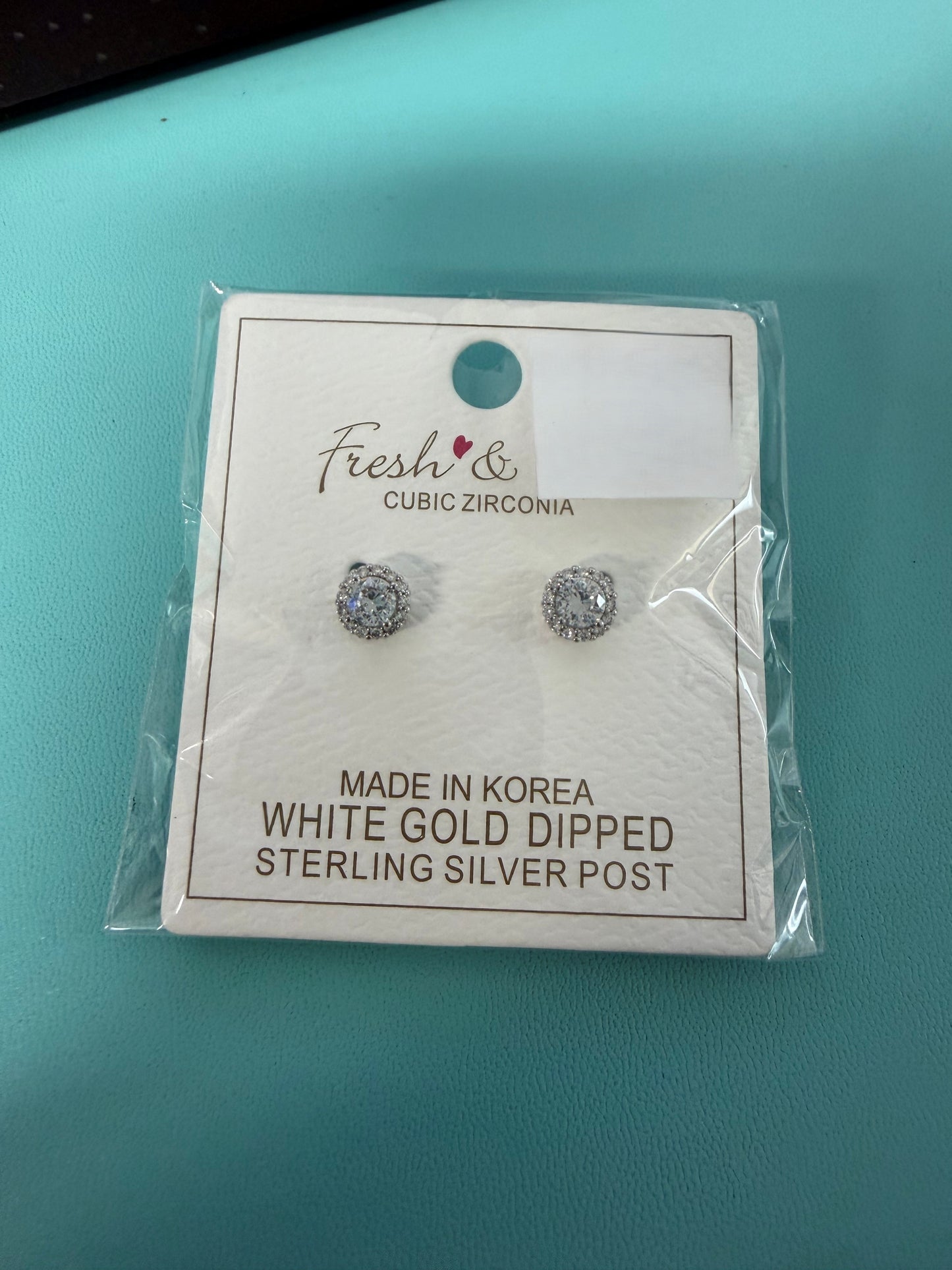 CZ Halo Earrings