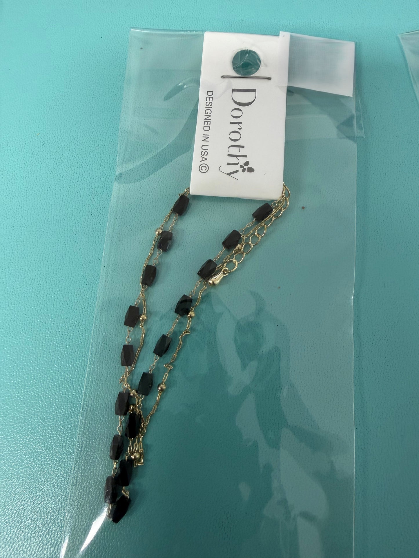 Dainty Stacked Gold and Black Beaded Bracelet