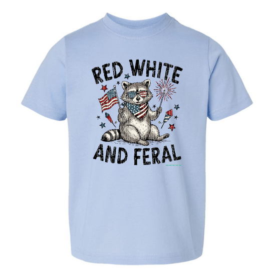 Red White and Feral Toddler Tee
