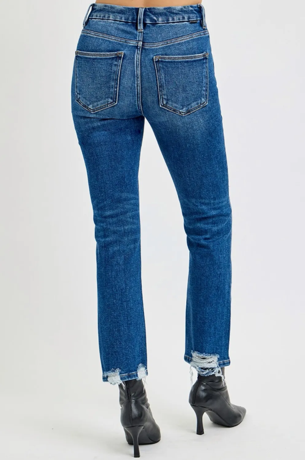 High Rise Crop Straight Jeans