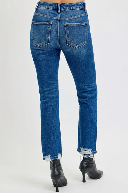 High Rise Crop Straight Jeans