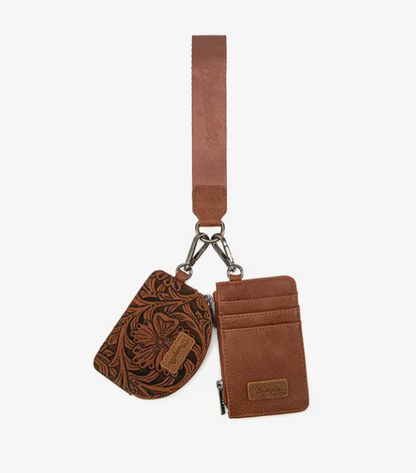 Wrangler Floral Dual Pouch Wristlet