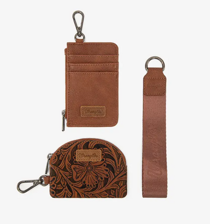 Wrangler Floral Dual Pouch Wristlet