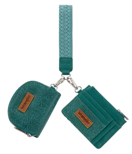 Wrangler Floral Dual Pouch Wristlet