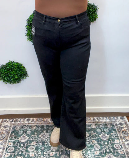 Tummy Control High Rise Crop Black