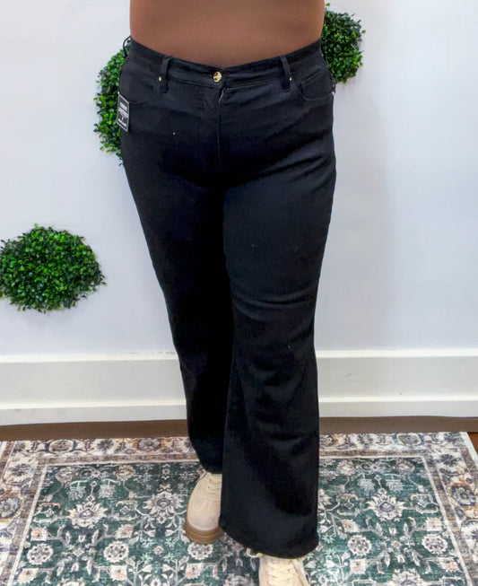 Tummy Control High Rise Crop Black