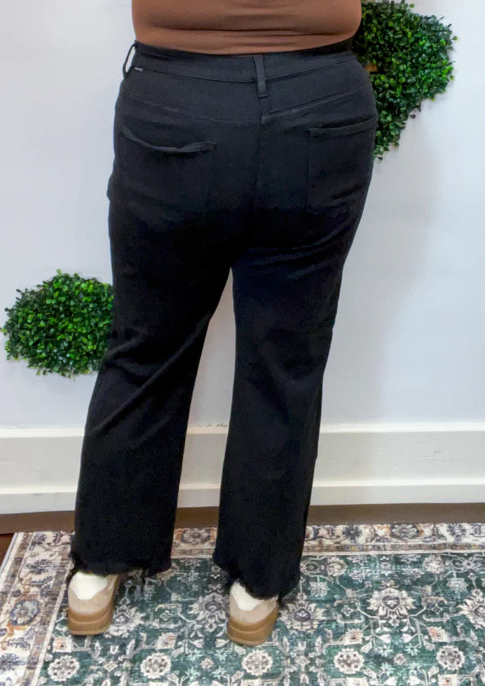 Tummy Control High Rise Crop Black