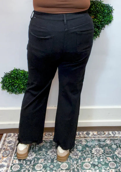 Tummy Control High Rise Crop Black