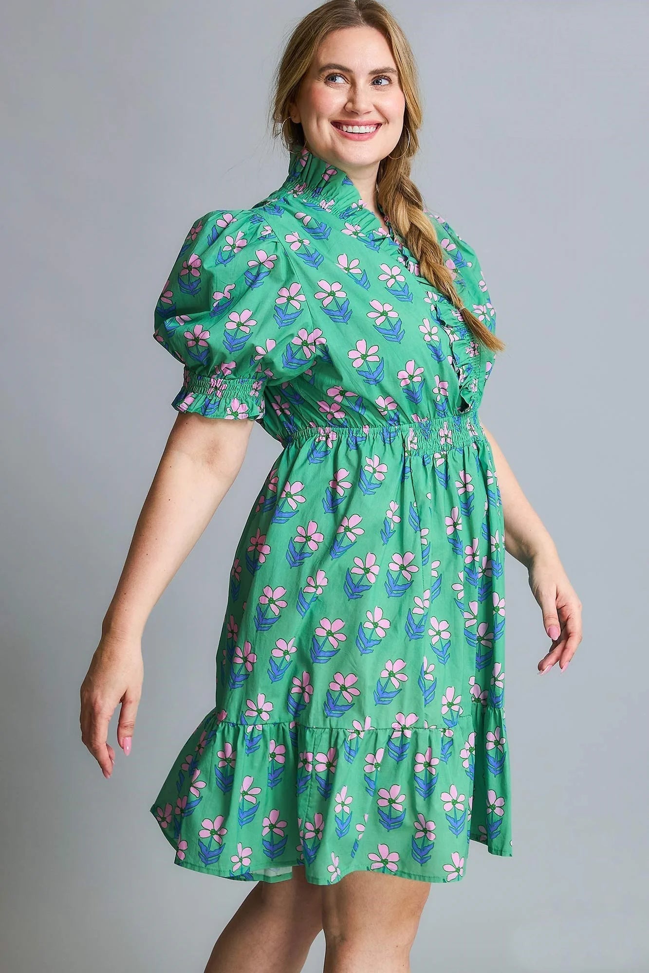 Ruffled Floral Babydoll Dress