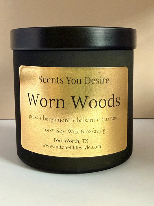 Worn Woods Luxury Soy Candle| 8 oz