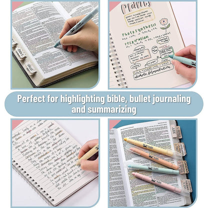 Gel Highlighters, 8 Pack, No-Bleed, Twist-Up Design, Sharpenable Tips, Smooth Glide, Perfect for Bible Pages
