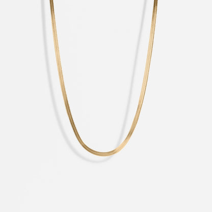 18K Gold Stainless Steel Herringbone Chain Necklace