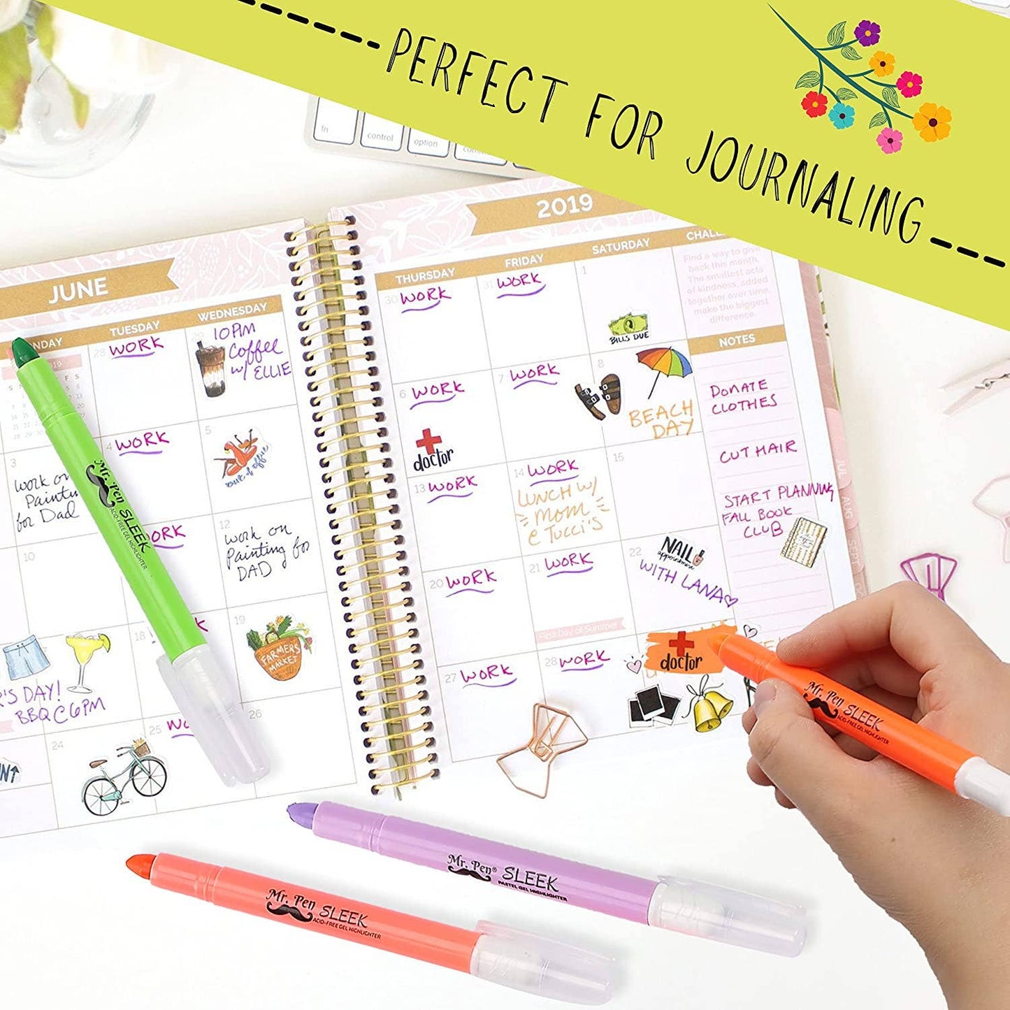 Mr. Pen No Bleed Gel Highlighter Set - 16 Colors