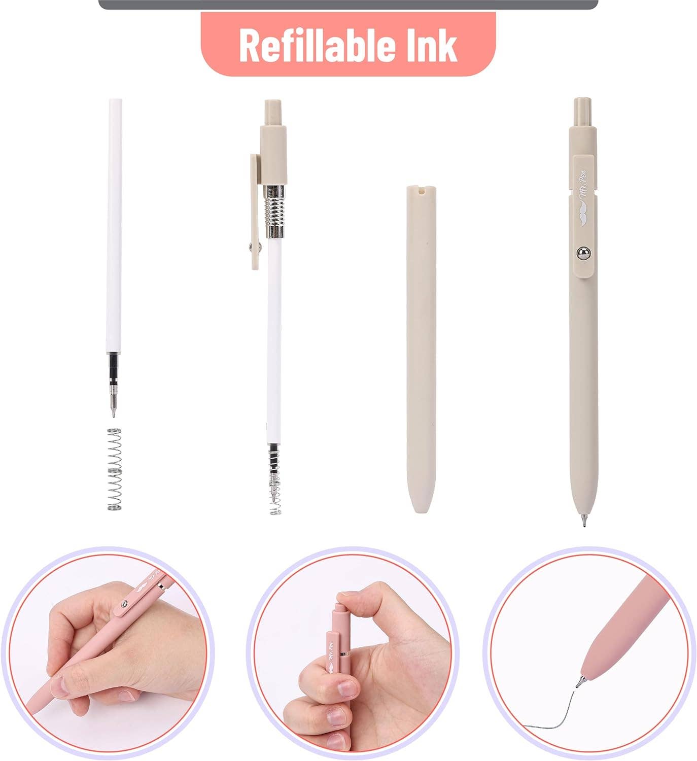 Mr. Pen 8-Pack Pastel Gel Highlighters and Pens