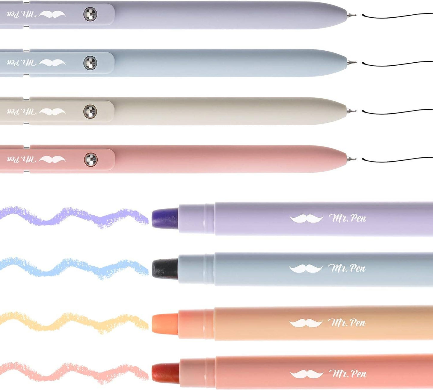 Mr. Pen 8-Pack Pastel Gel Highlighters and Pens
