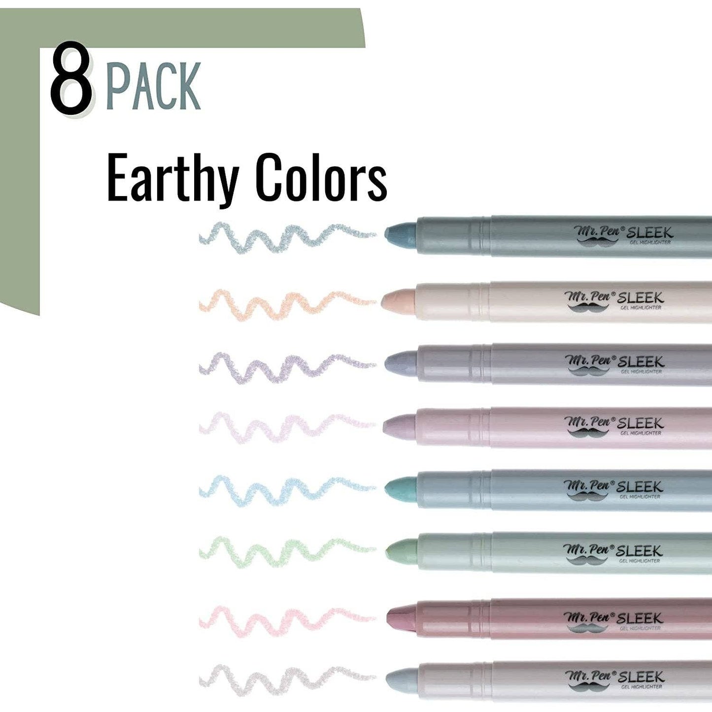 Gel Highlighters, 8 Pack, No-Bleed, Twist-Up Design, Sharpenable Tips, Smooth Glide, Perfect for Bible Pages