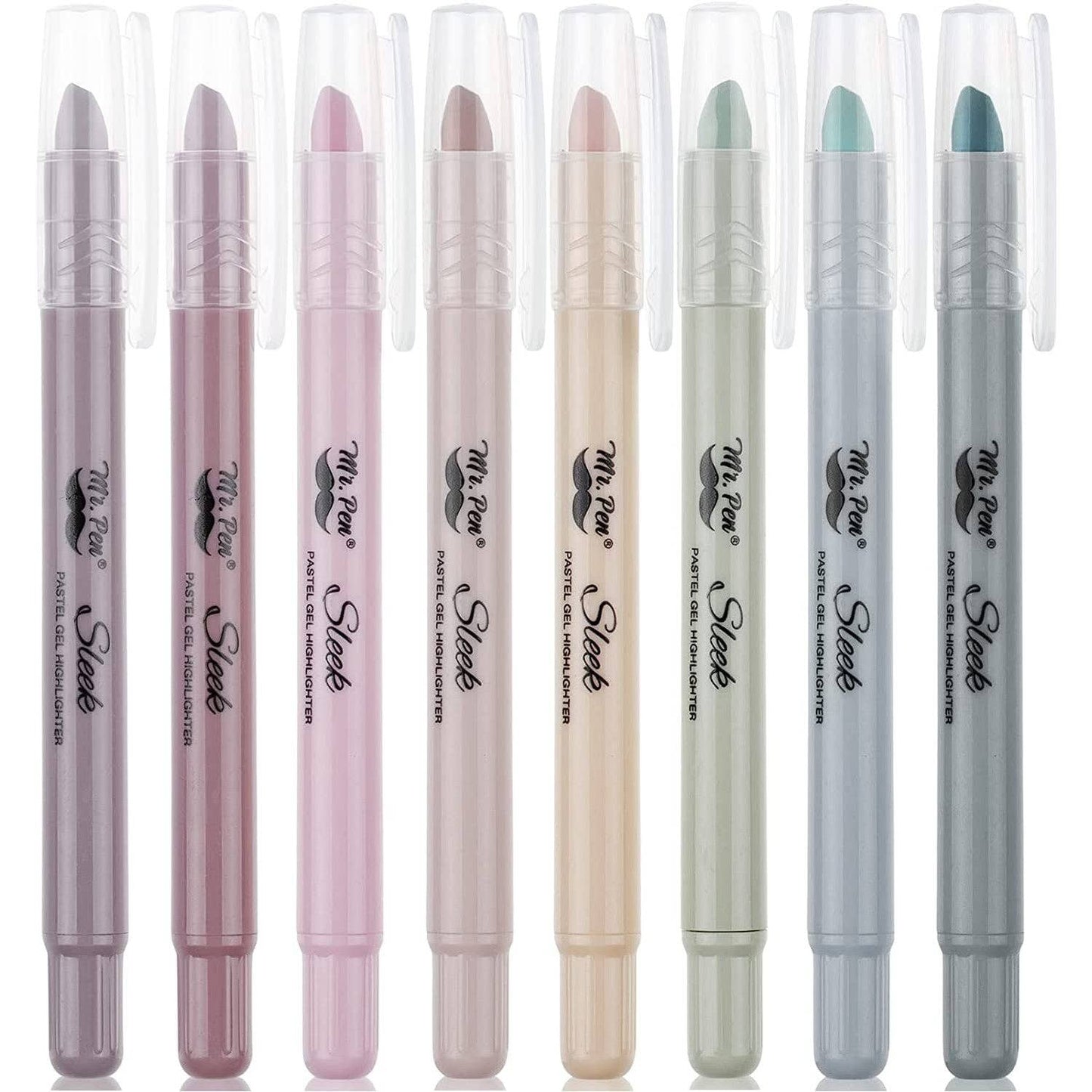 Gel Highlighters, 8 Pack, No-Bleed, Twist-Up Design, Sharpenable Tips, Smooth Glide, Perfect for Bible Pages