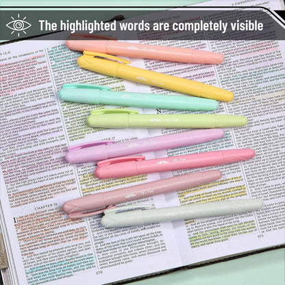 Gel Highlighters, 8 Pack, No-Bleed, Twist-Up Design, Sharpenable Tips, Smooth Glide, Perfect for Bible Pages